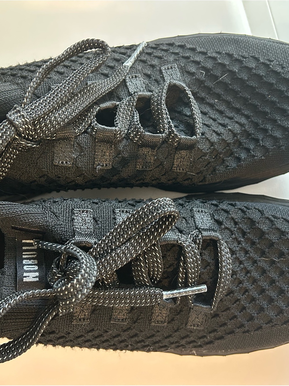 NOBULL Black Knit Sneakers with Reflective Laces